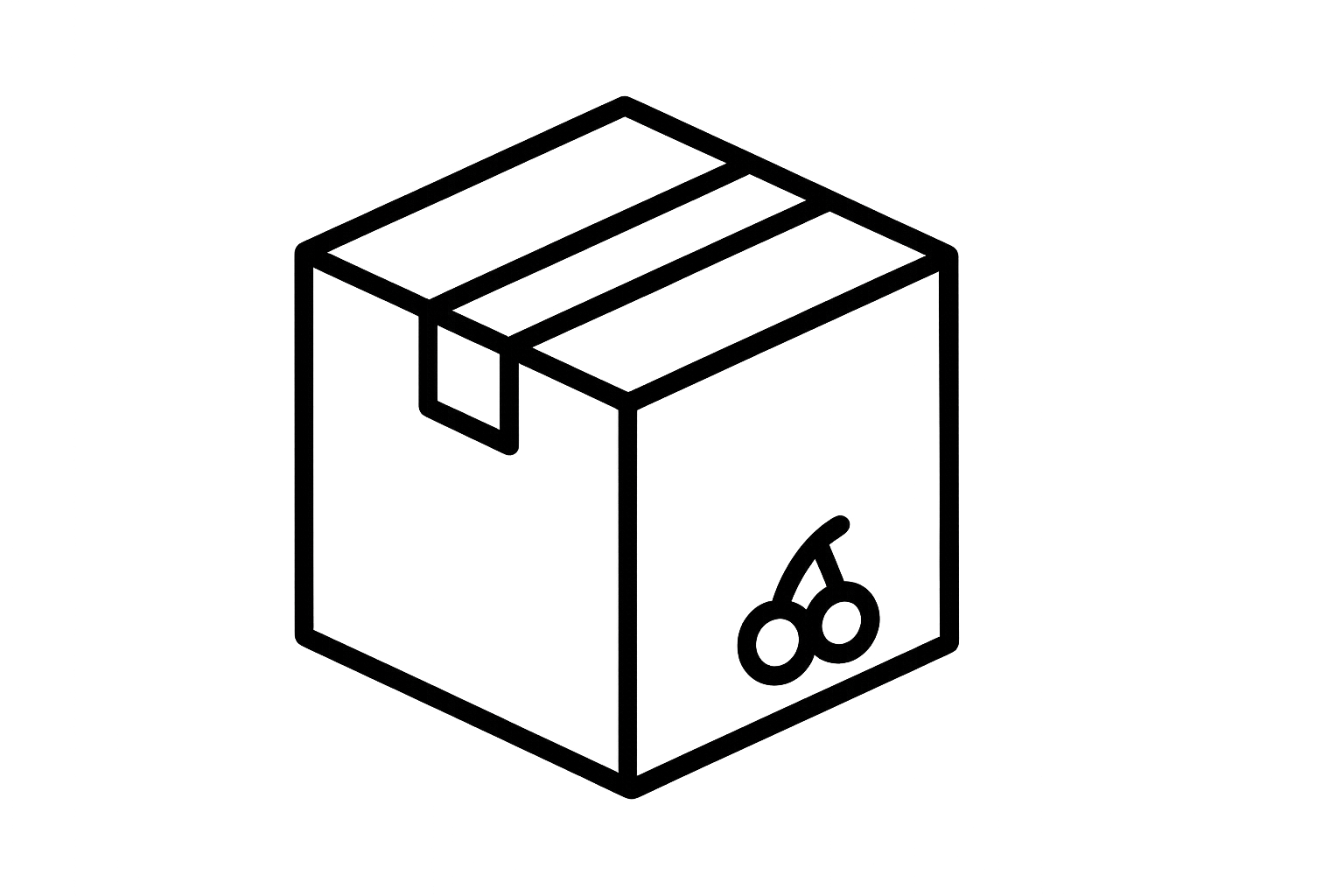 make the icon in bottom right of box a plain black and white cherry